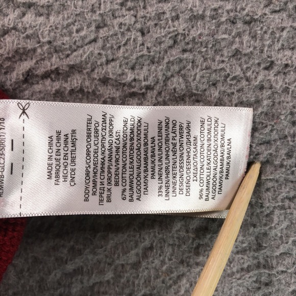 Polo Ralph Lauren Sweater Mens Medium Red Bear Knit Cotton Linen Classic RL - Picture 13 of 15